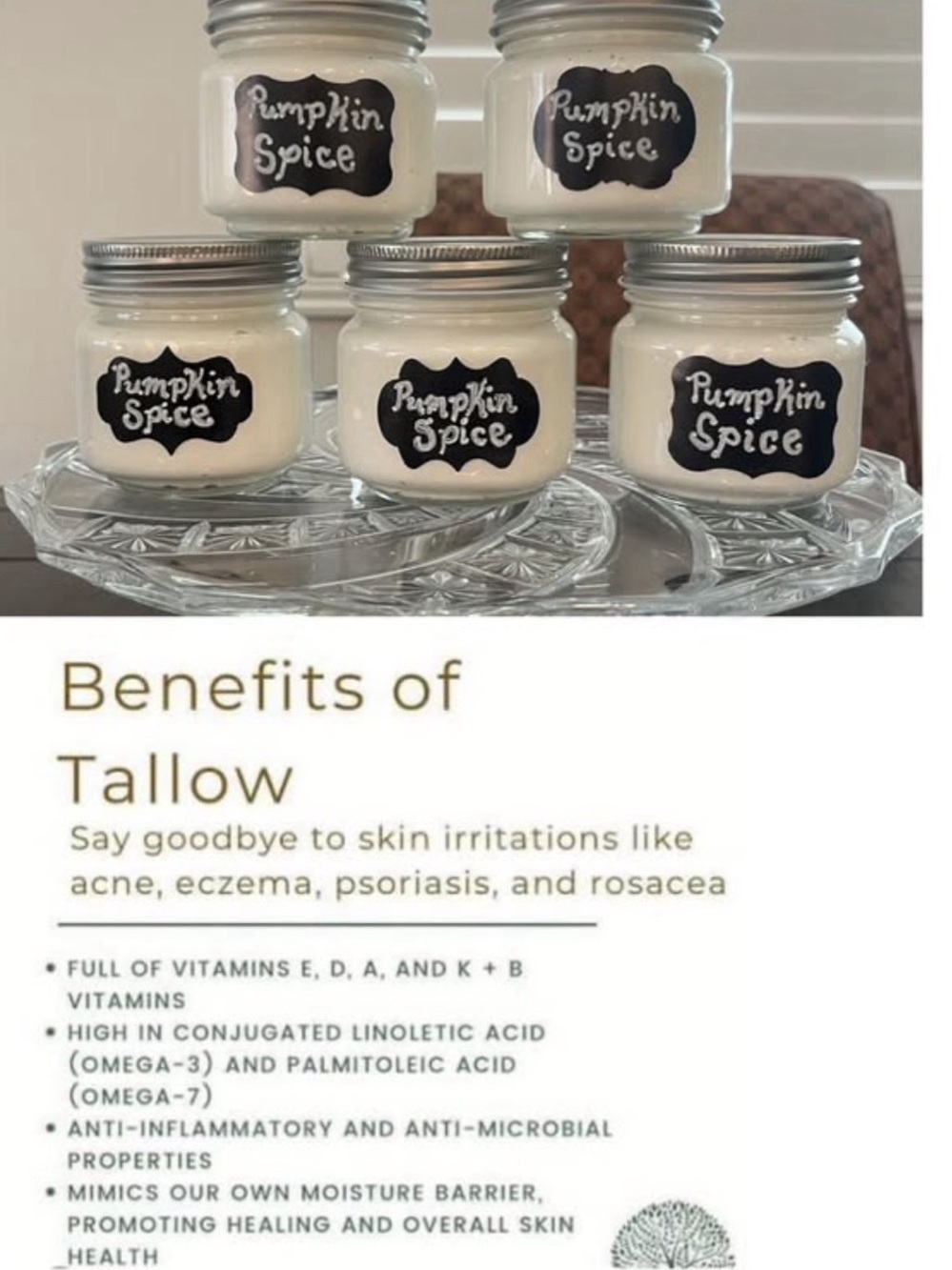 100 Percent Essential Oil infused Whipped Tallow